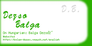 dezso balga business card